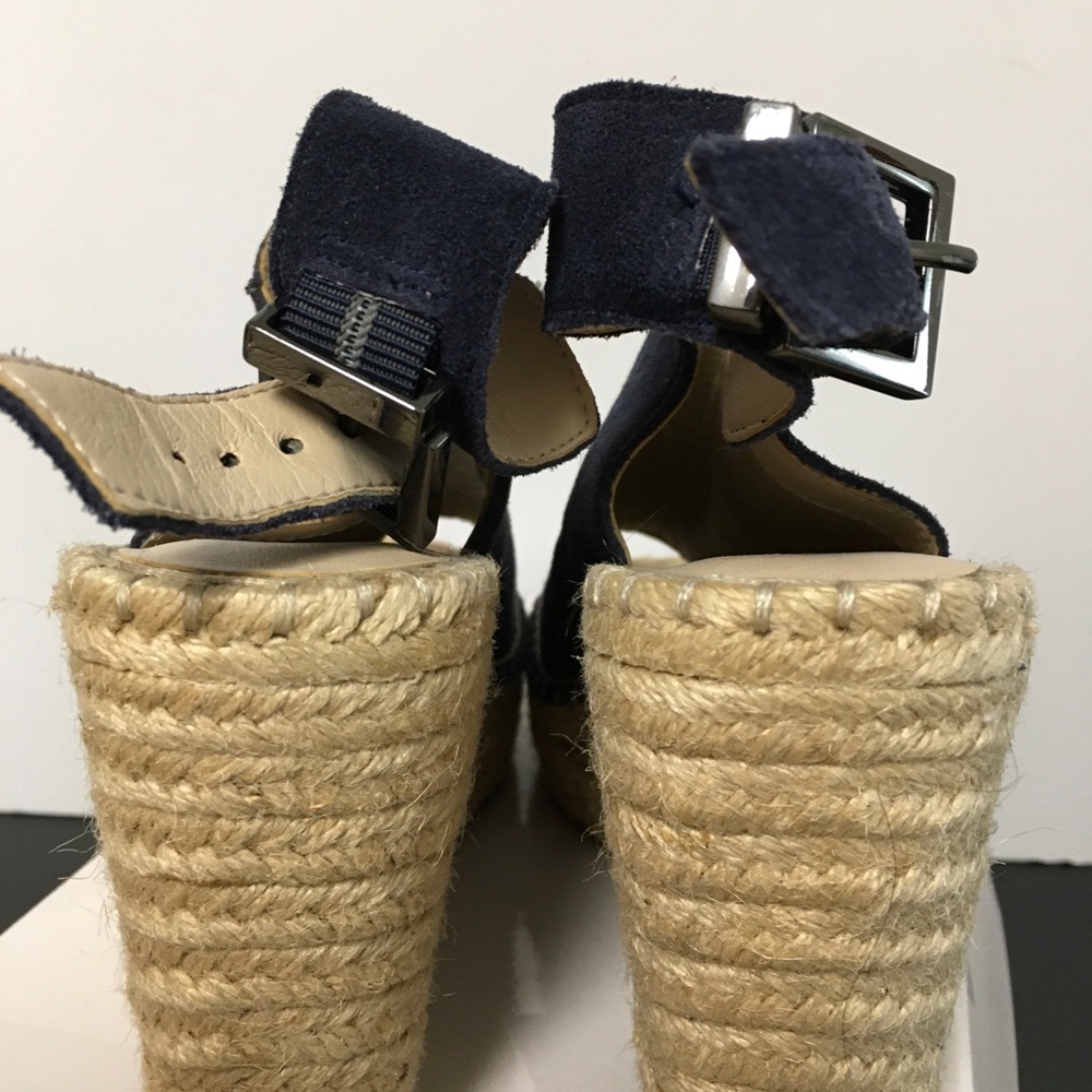 Kenneth Cole Olivia Women’s Navy Suede Espadrille Wedge Sandals - Picture 4 of 4